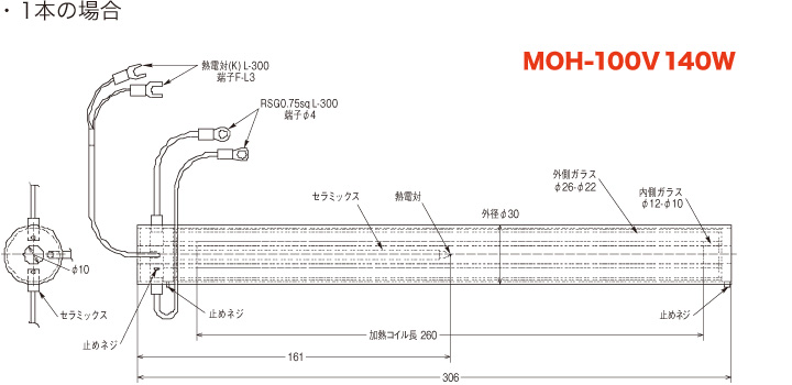 マントルヒーター寸法図